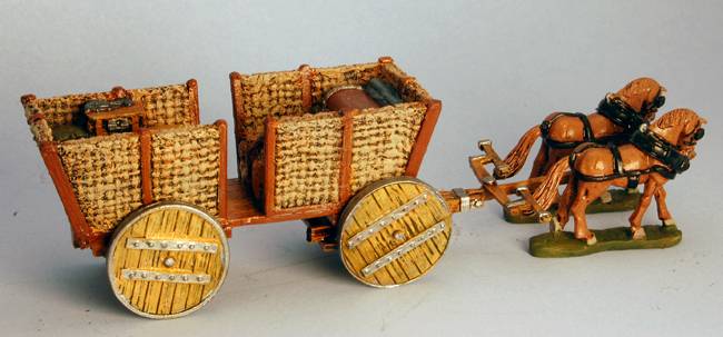Wicker Supply Wagon with wooden wheels